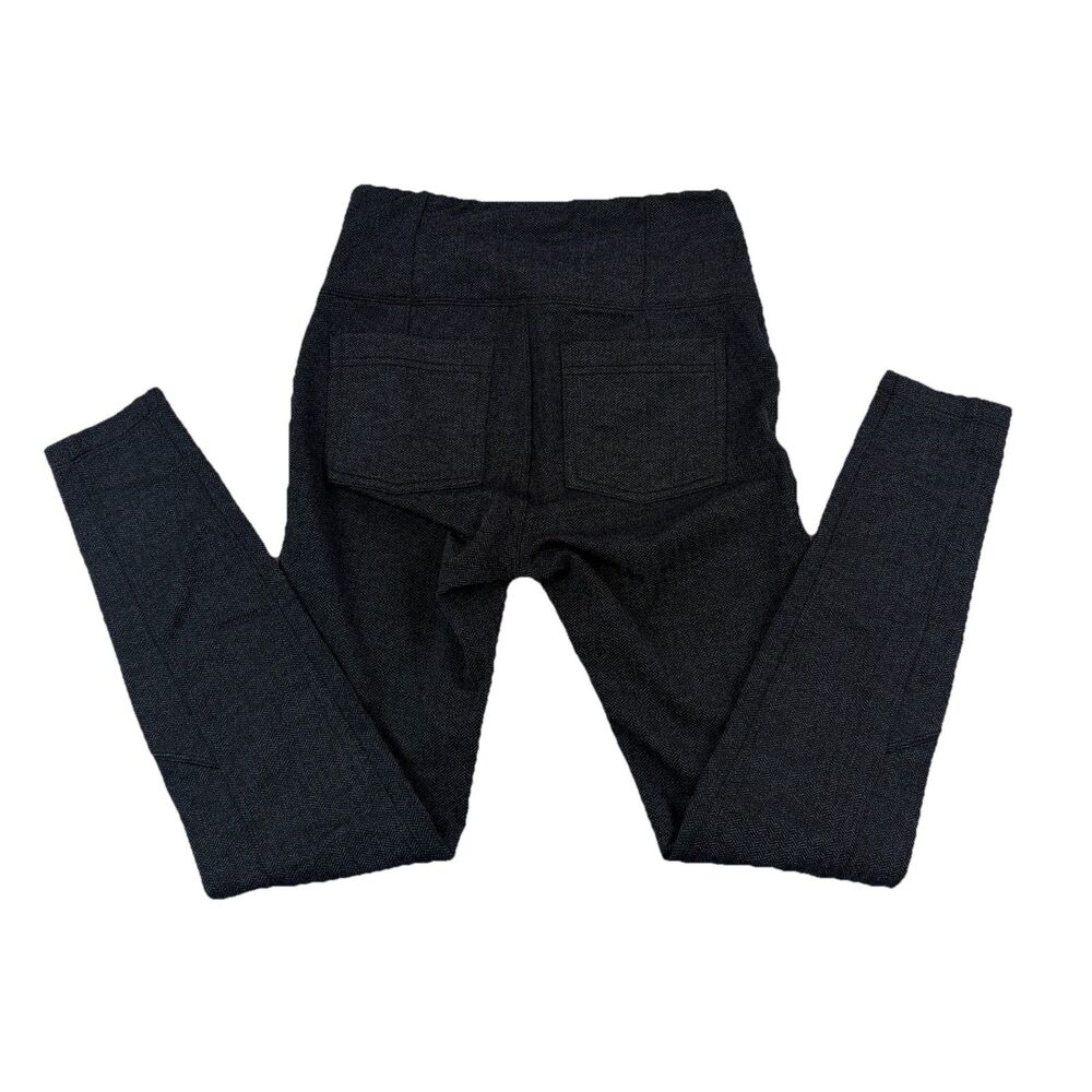 Athleta Herringbone Ankle Leggings Womens XS Dark Gray And Navy Blue Pockets